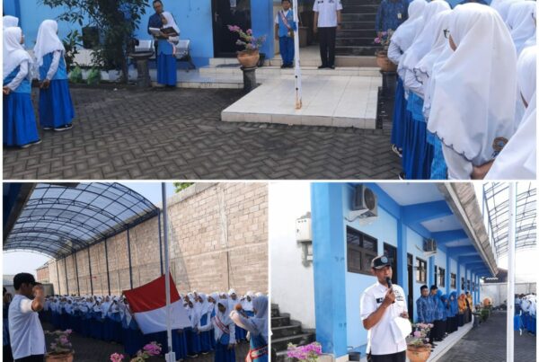 DISEMINASI INFORMASI P4GN MELALUI PETUGAS INSPEKTUR UPACARA DI SMP WAHID HASIM 8 WARU, SIDOARJO