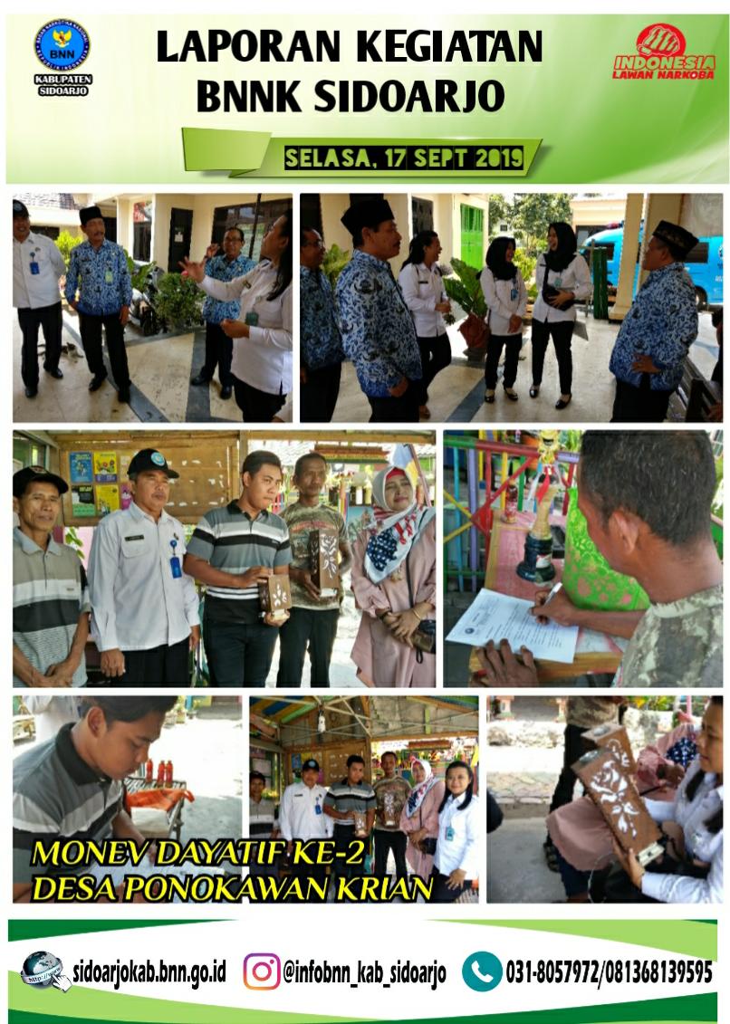 BNNK SIDOARJO MELAKSANAKAN MONEV DAYATIF KE-2 DI DESA PONOKAWAN BNNK SIDOARJO MELAKSANAKAN MONEV DAYATIF KE-2 DI DESA PONOKAWAN