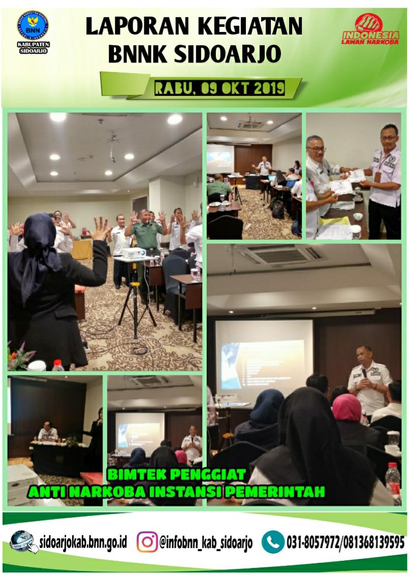 BIMBINGAN TEKNIS PENGGIAT ANTI NARKOBA DI INSTANSI PEMERINTAH BIMBINGAN TEKNIS PENGGIAT ANTI NARKOBA DI INSTANSI PEMERINTAH