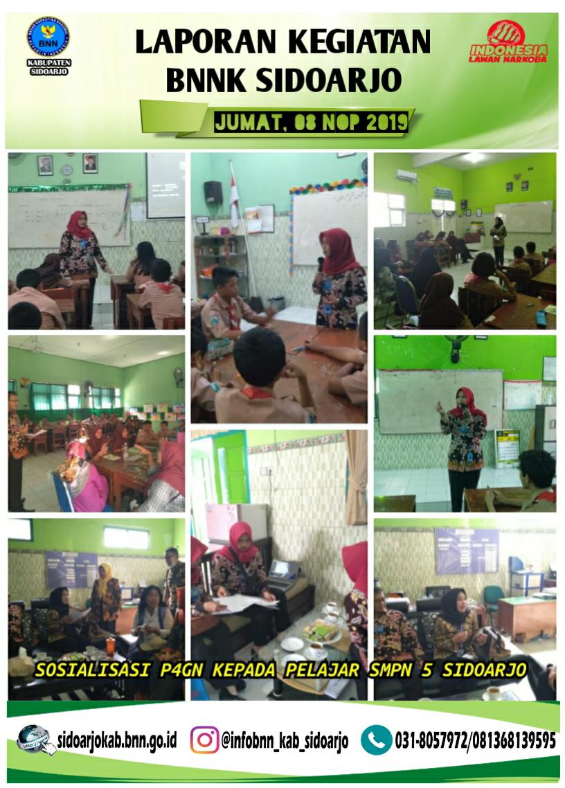 SOSIALISASI BAHAYA NARKOBA BAGI PELAJAR SMP NEGERI 5 SIDOARJO SOSIALISASI BAHAYA NARKOBA BAGI PELAJAR SMP NEGERI 5 SIDOARJO