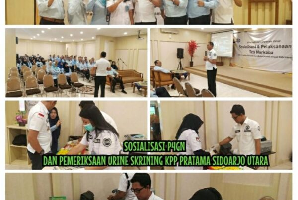 KPP PRATAMA SIDOARJO UTARA MELAKSANAKAN SOSIALISASI DAN TES URINE
