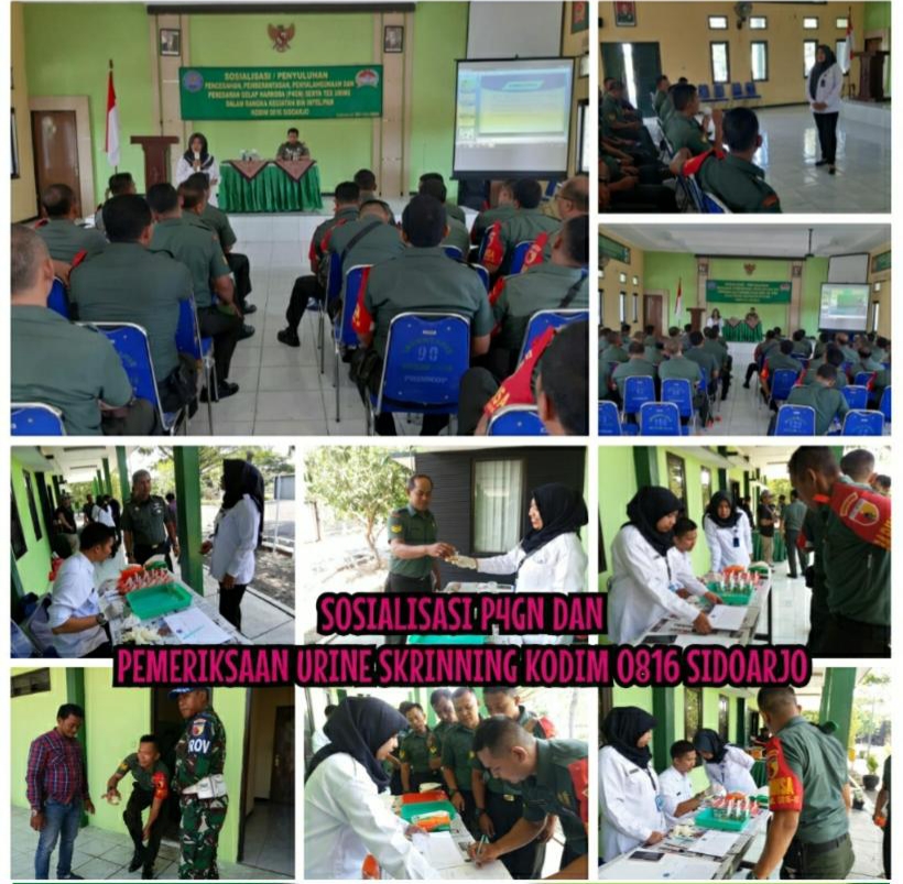 SOSIALISASI P4GN DAN PEMERIKSAAN URINE SKRINNING KODIM 0816 SIDOARJO SOSIALISASI P4GN DAN PEMERIKSAAN URINE SKRINNING KODIM 0816 SIDOARJO