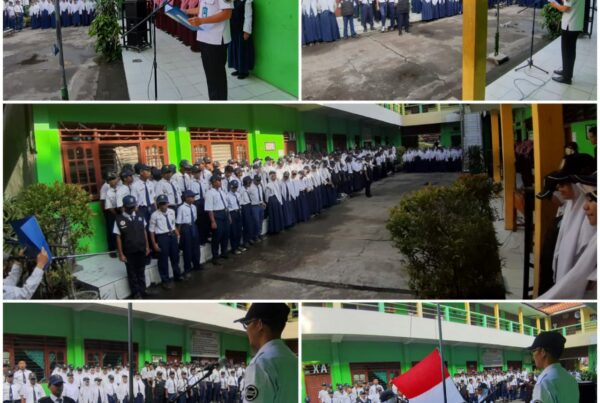 DISEMINASI INFORMASI P4GN MELALUI TATAP MUKA SEBAGAI INSPEKTUR UPACARA DI SMP PROKLAMASI BALONGBENDO, SIDOARJO