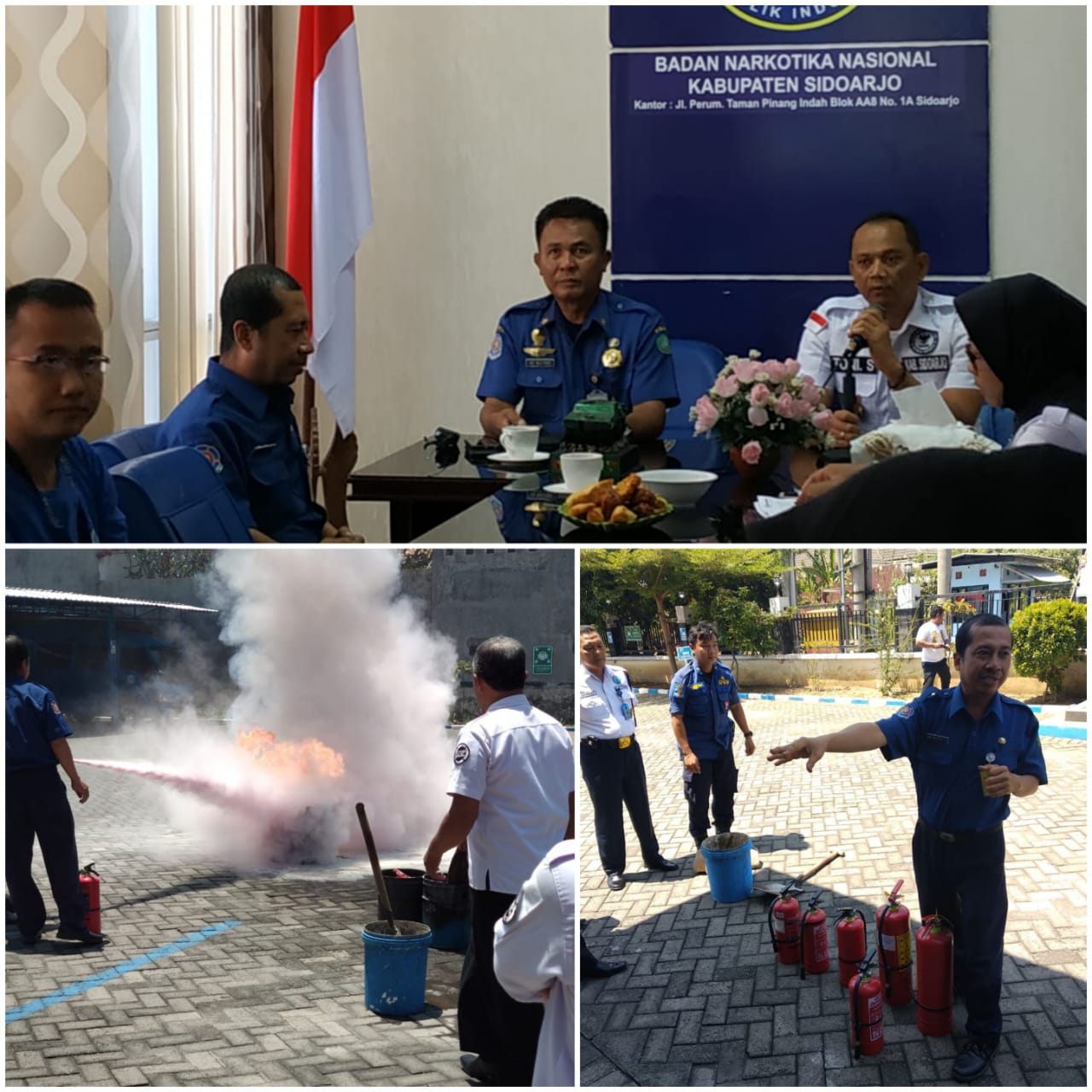 SIMULASI PEMADAMAN KEBAKARAN OLEH BIDANG PEMADAM KEBAKARAN BPBD KABUPATEN SIDOARJO DI BNNK SIDOARJO SIMULASI PEMADAMAN KEBAKARAN OLEH BIDANG PEMADAM KEBAKARAN BPBD KABUPATEN SIDOARJO DI BNNK SIDOARJO