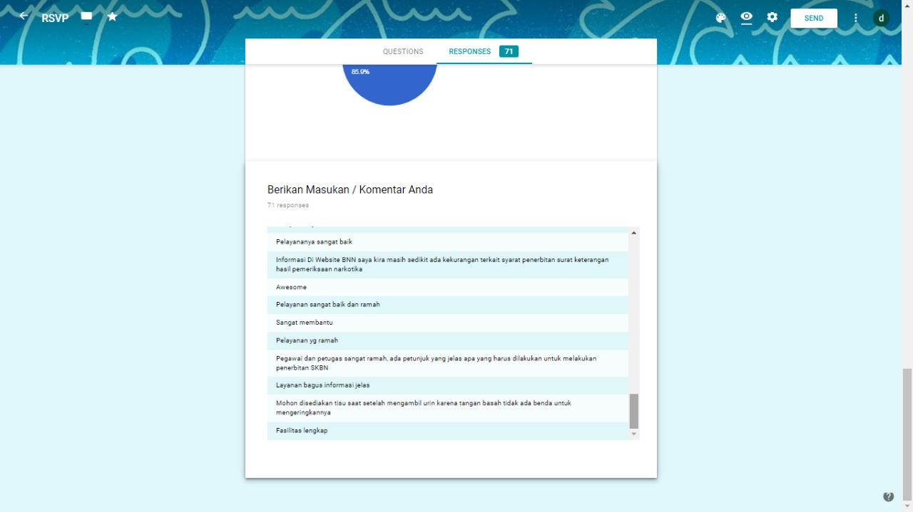 PENGISIAN FORM KEPUASAN KLIEN MENGGUNAKAN BARCODE REKAP DATA MINGGUAN PENGISIAN FORM KEPUASAN KLIEN MENGGUNAKAN BARCODE REKAP DATA MINGGUAN
