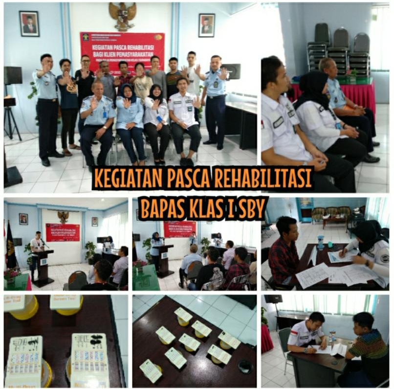 KEGIATAN PROGRAM PASCA REHABILITASI BAGI KLIEN PEMASYARAKATAN BAPAS KLAS 1 SURABAYA DAN TES URIN KEGIATAN PROGRAM PASCA REHABILITASI BAGI KLIEN PEMASYARAKATAN BAPAS KLAS 1 SURABAYA DAN TES URIN