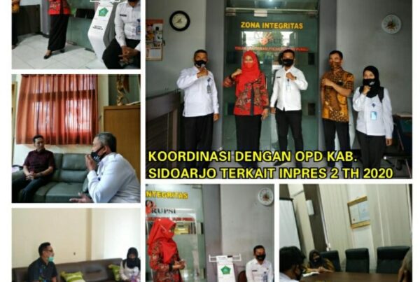 KOORDINASI DENGAN DISPORA, DLHK, DINAS PERIKANAN DAN KELAUTAN DAN DISKOMINFO SIDOARJO TERKAIT PENGISIAN INPRES P4GN NO 2 TAHUN 2020