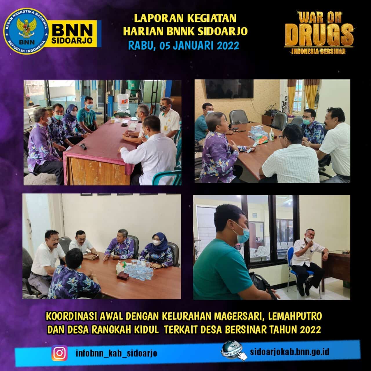 KOORDINASI AWAL DENGAN KELURAHAN MAGERSARI, LEMAHPUTRO DAN DESA RANGKAH KIDUL TERKAIT DESA BERSINAR TAHUN 2022 KOORDINASI AWAL DENGAN KELURAHAN MAGERSARI, LEMAHPUTRO DAN DESA RANGKAH KIDUL TERKAIT DESA BERSINAR TAHUN 2022